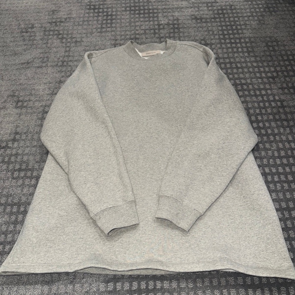 Essentials Light Gray Men's Crewneck Sweater